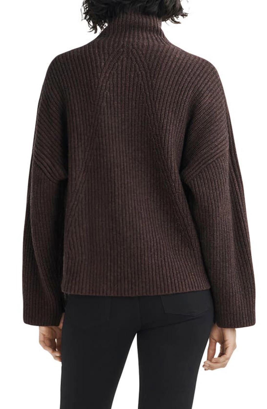 RAG & BONE Connie Ribbed Turtleneck Sweater In Dark Brown Product Image