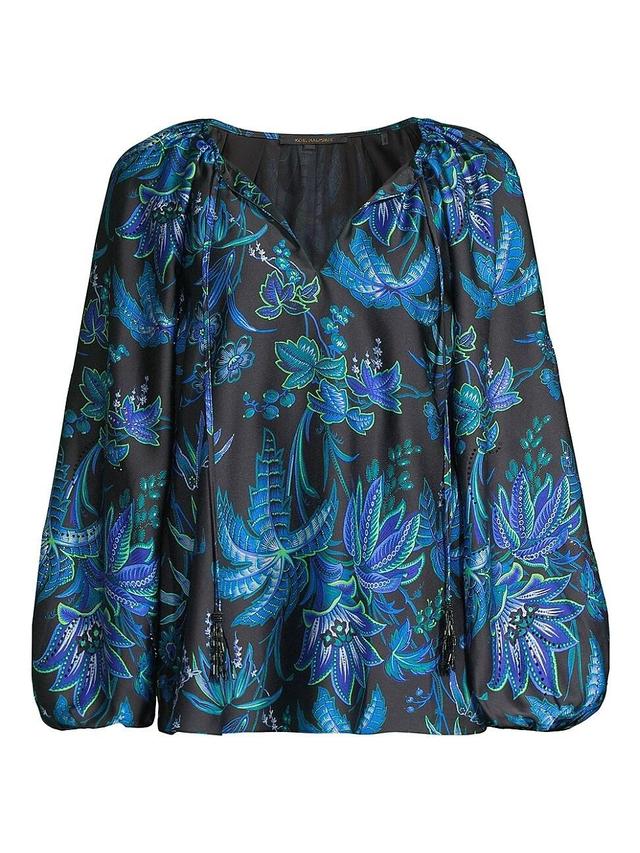 Womens Sienna Floral Satin Blouse Product Image