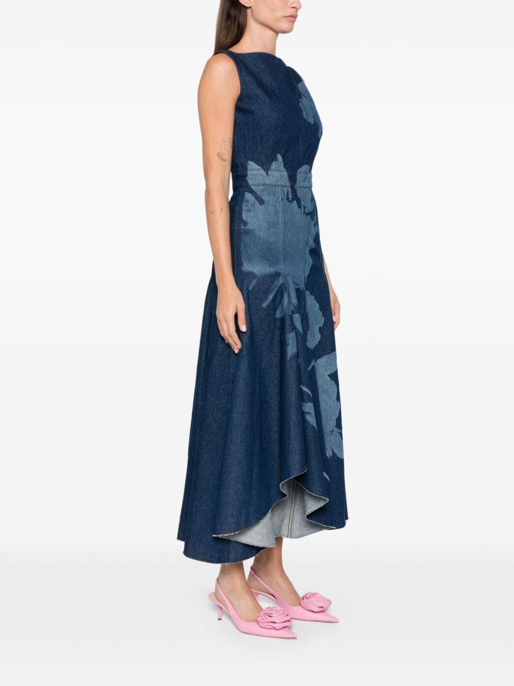 flared denim midi dress Product Image