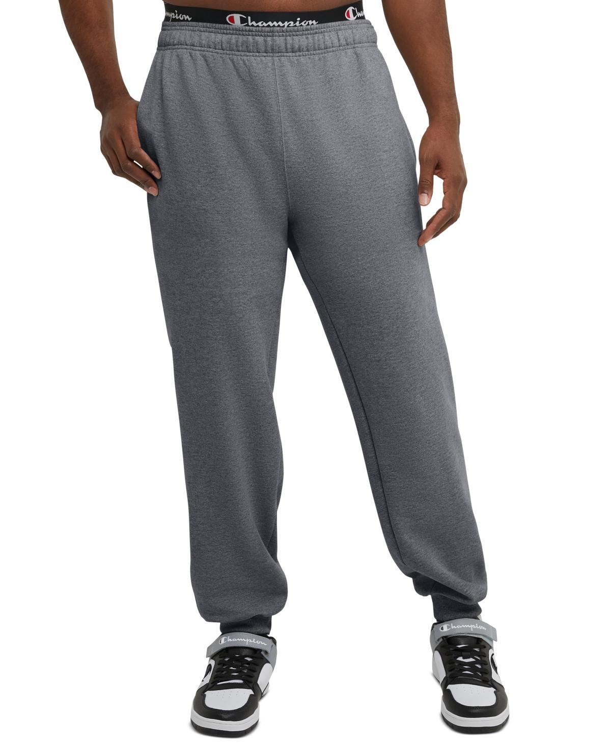 Mens Champion Powerblend Joggers, C Logo (Big & Tall) Oxford Grey 4XB Product Image