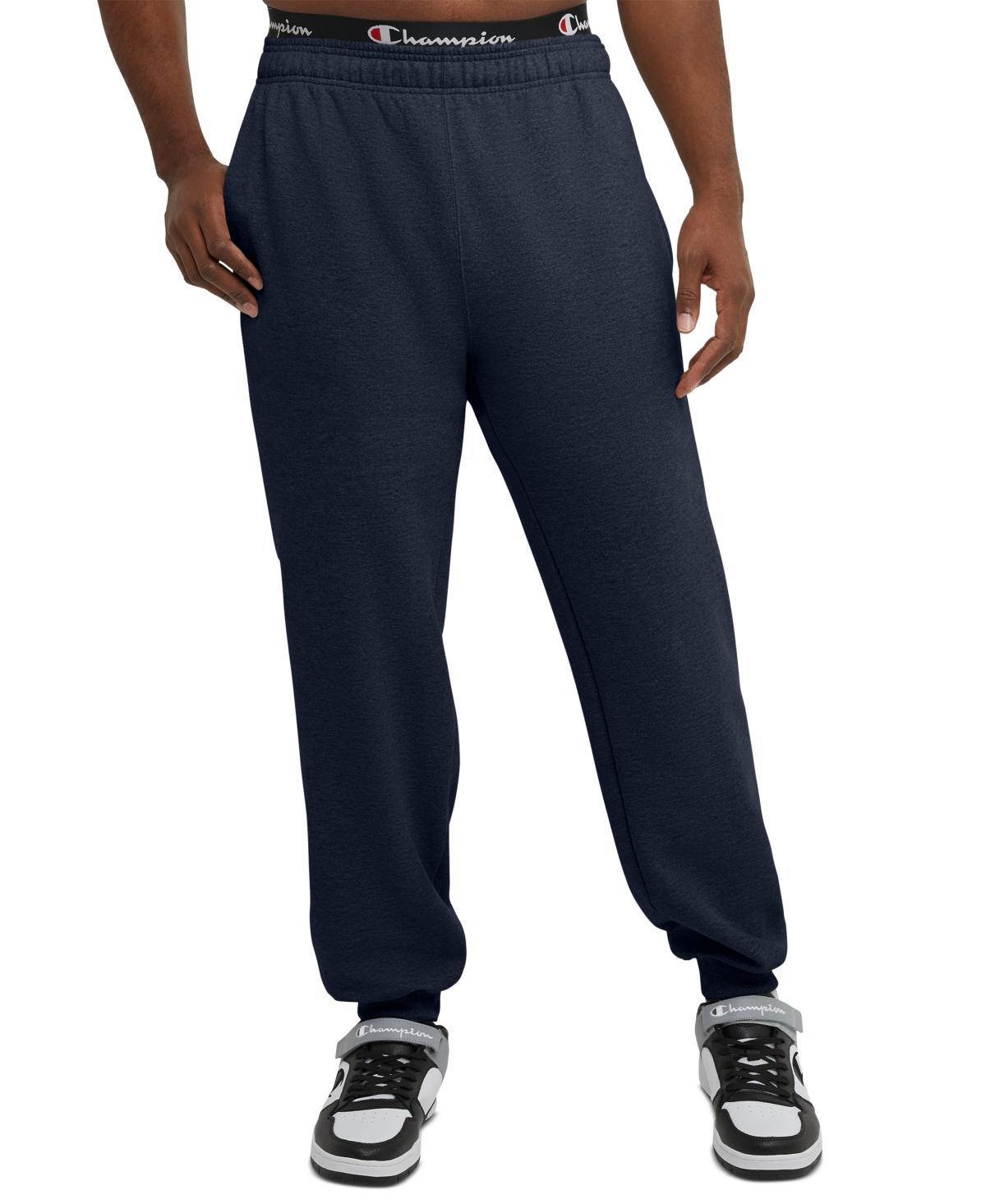 Mens Champion Powerblend Joggers, C Logo (Big & Tall) Oxford Grey 4XB Product Image