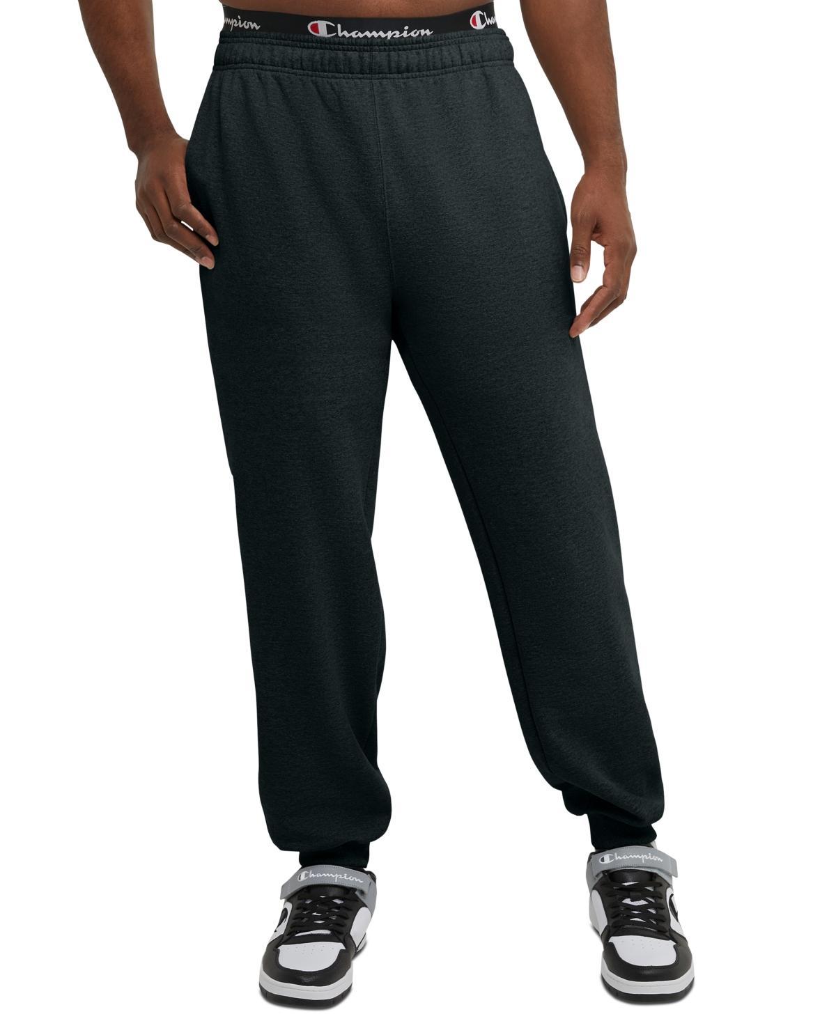 Mens Champion Powerblend Joggers, C Logo (Big & Tall) Oxford Grey 4XB Product Image