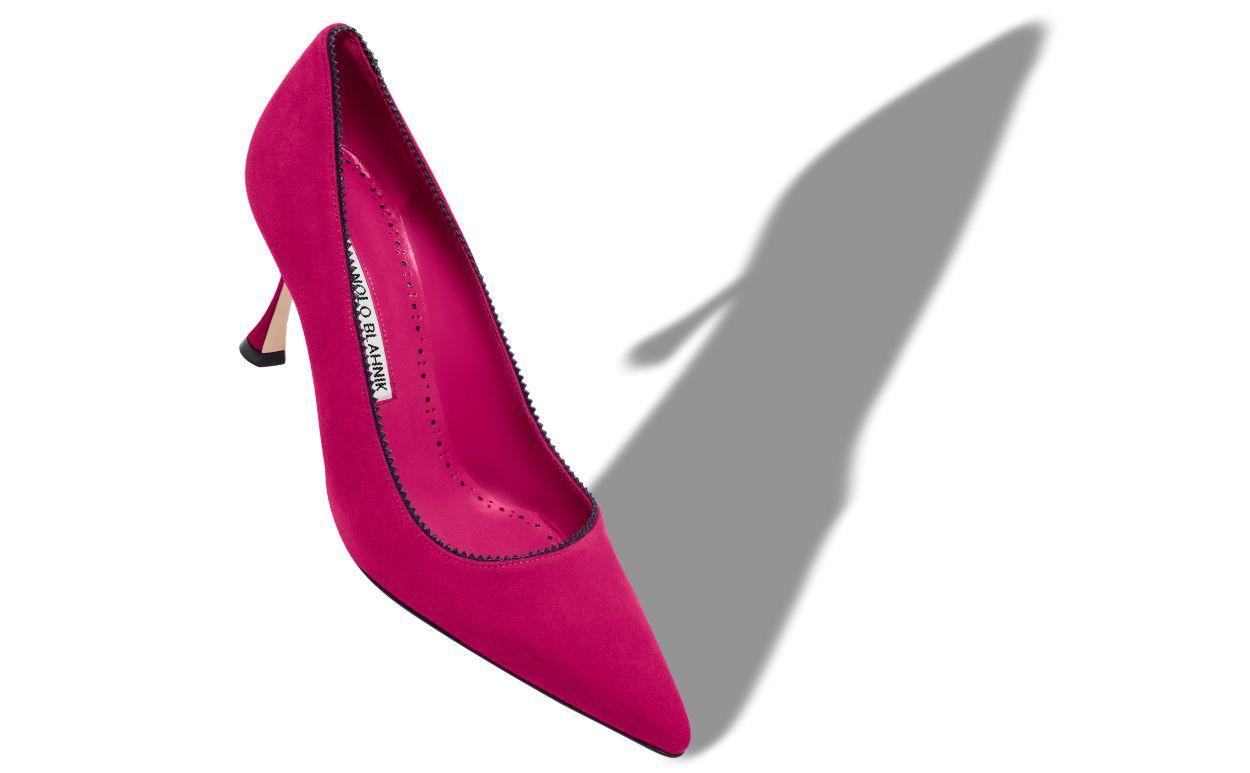 OSMACLO Pink Suede Pinking Detail Pumps Product Image