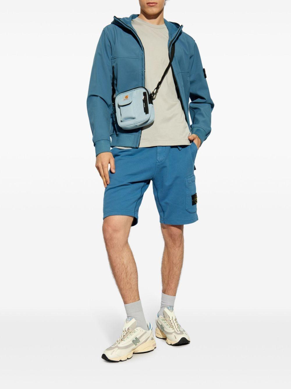 STONE ISLAND Zip Up Hooded Jacket In Blue Product Image