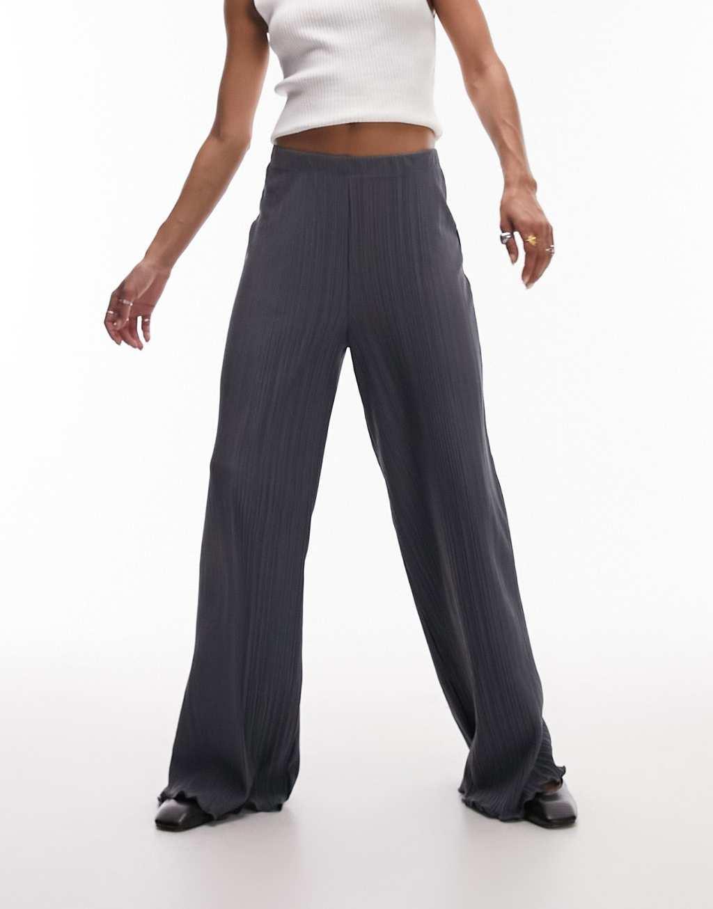 Topshop plisse wide leg pants Product Image