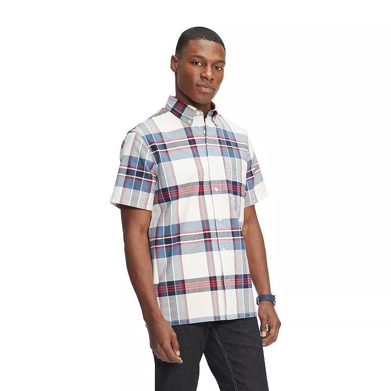 Mens Tommy Hilfiger Stretch Short Sleeve Oxford Button-Down Shirt Product Image