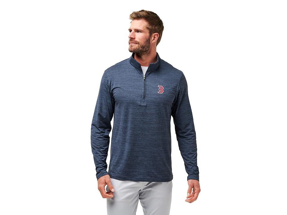 TravisMathew Boston Red Sox The Heater 1/4 Zip (Vintage Indigo/Black) Men's Sweatshirt Product Image