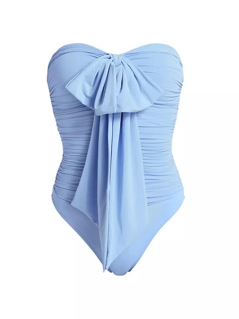 Acacia Draped Bow Bandeau One-Piece Swimsuit Product Image