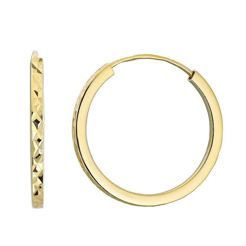 Forever 14K Square Thick Tube Endless Hoop Earrings, Womens, 14k Gold Product Image