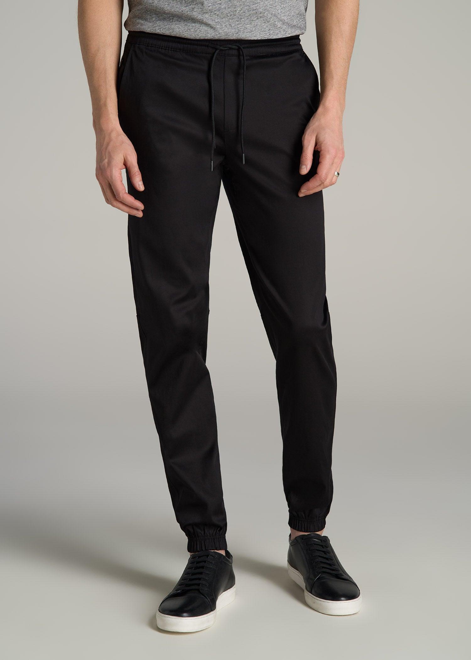 Stretch Twill Tall Men's Jogger Pants in Black Product Image