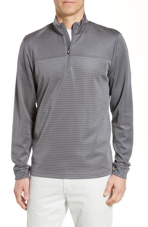 Cutter & Buck Traverse Regular Fit Stripe Quarter Zip Pullover Product Image