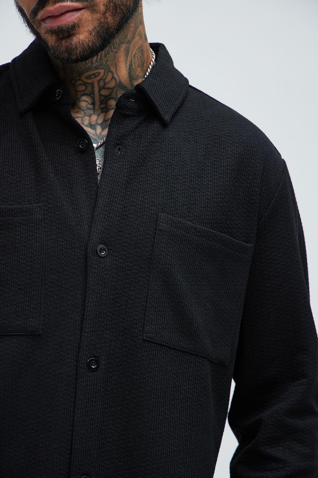 Capstan Textured Overshirt - Black Product Image