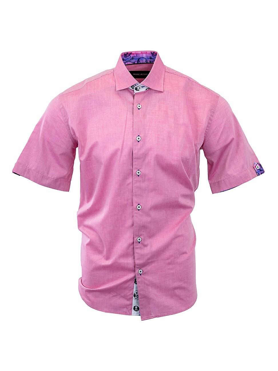 Maceoo Galileo Cottoncandy Pink Short Sleeve Button-Up Shirt Product Image