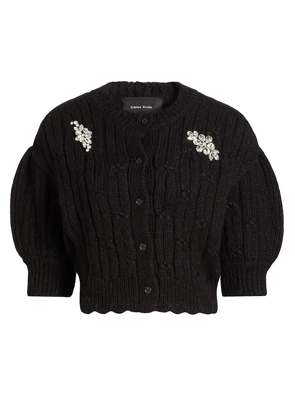 Womens Embellished Alpaca-Blend Cardigan product image