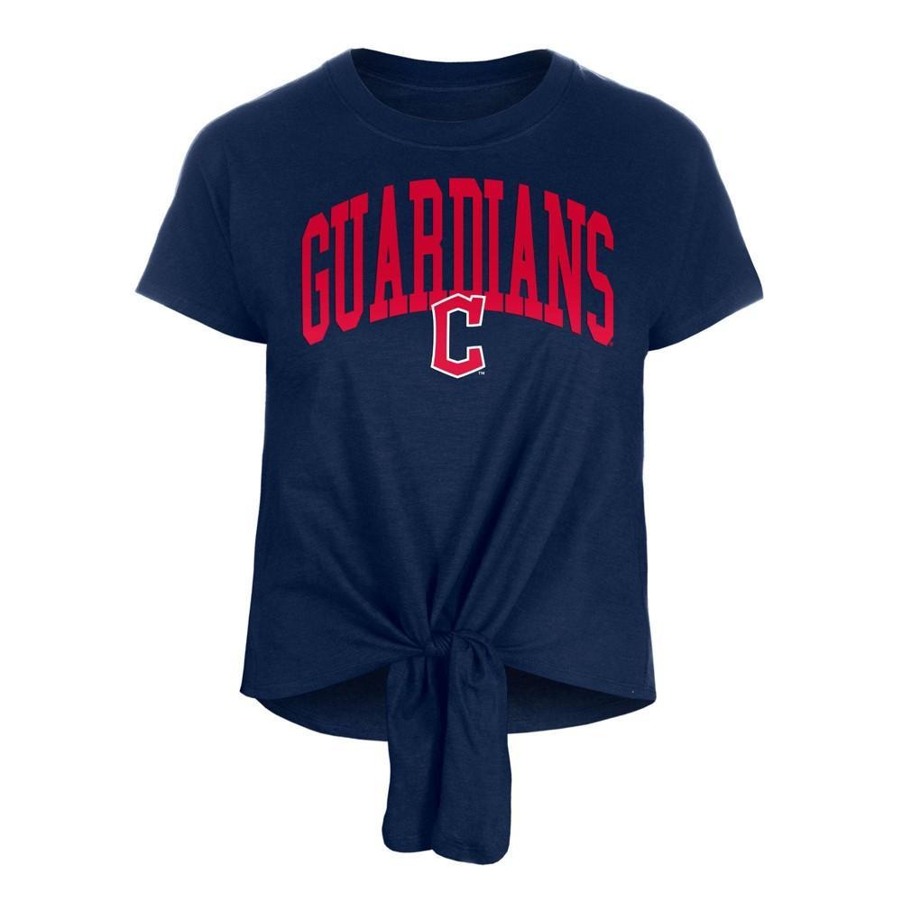 MLB Cleveland Guardians Womens Front Knot T-Shirt Product Image