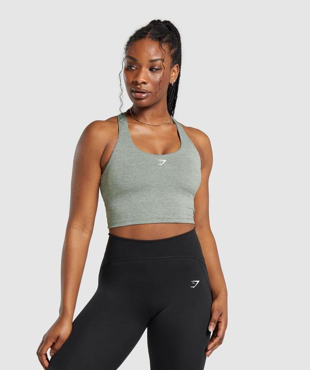 Marl Racer Shelf Crop Tank Product Image