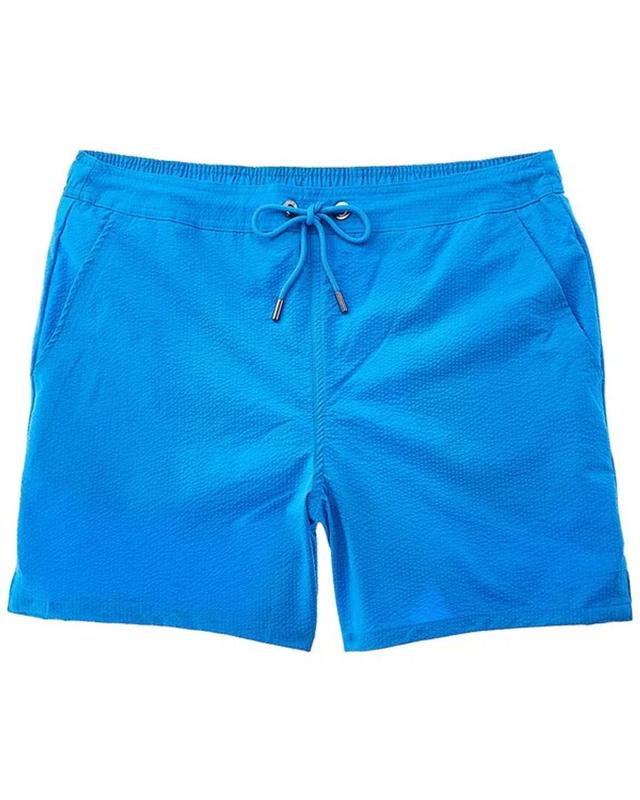 Plain Textured Swim Short In Blue Product Image