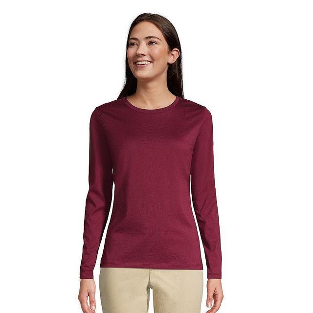 Petite Lands End Relaxed-Fit Supima Cotton Crewneck Tee, Womens Rich Red Product Image