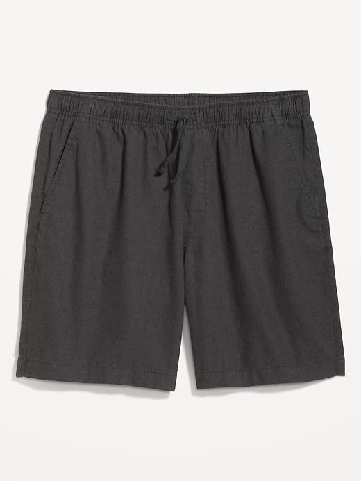 Linen-Blend Jogger Shorts -- 7-inch inseam Product Image