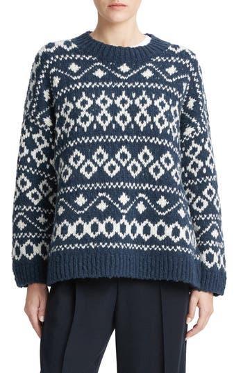 VINCE Nordic Wool-blend Fair Isle Sweater In Washed Coastal Light Sand product image