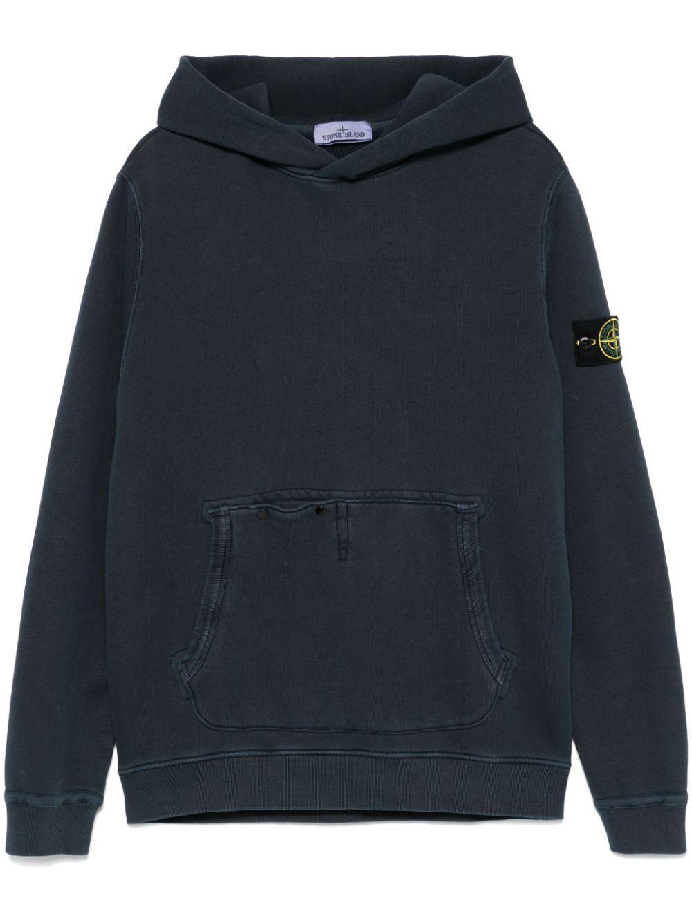 STONE ISLAND Compass-badge Hoodie In Blue Product Image