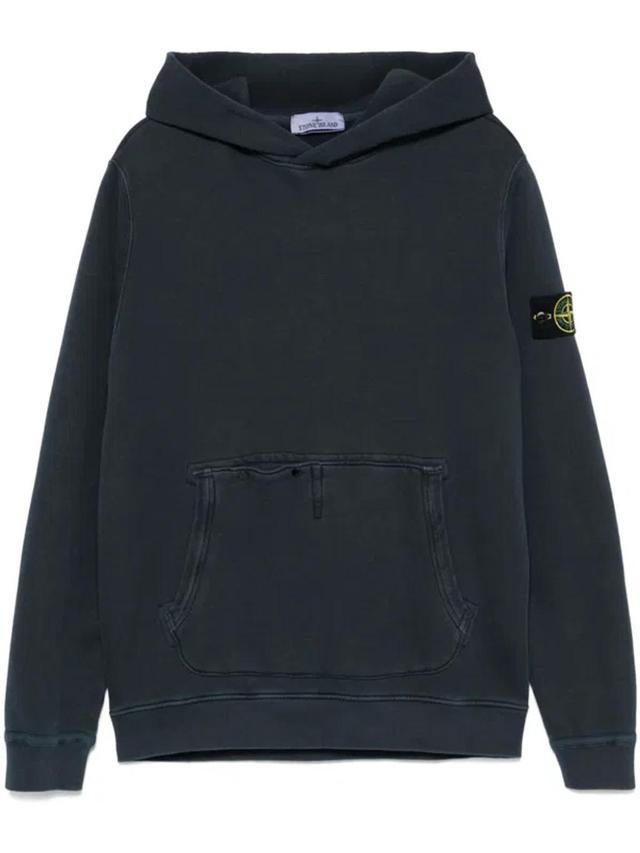 STONE ISLAND Compass-badge Hoodie In Blue Product Image