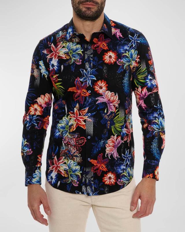 Mens Katazome Floral-Print Sport Shirt Product Image