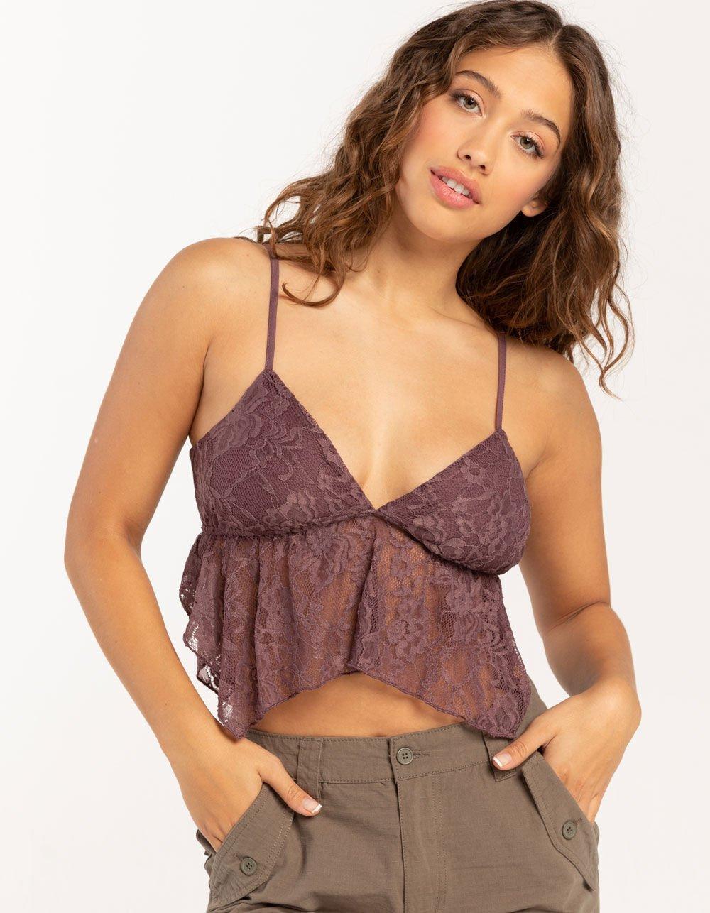 FULL TILT Lace Hanky Hem Womens Cami Product Image