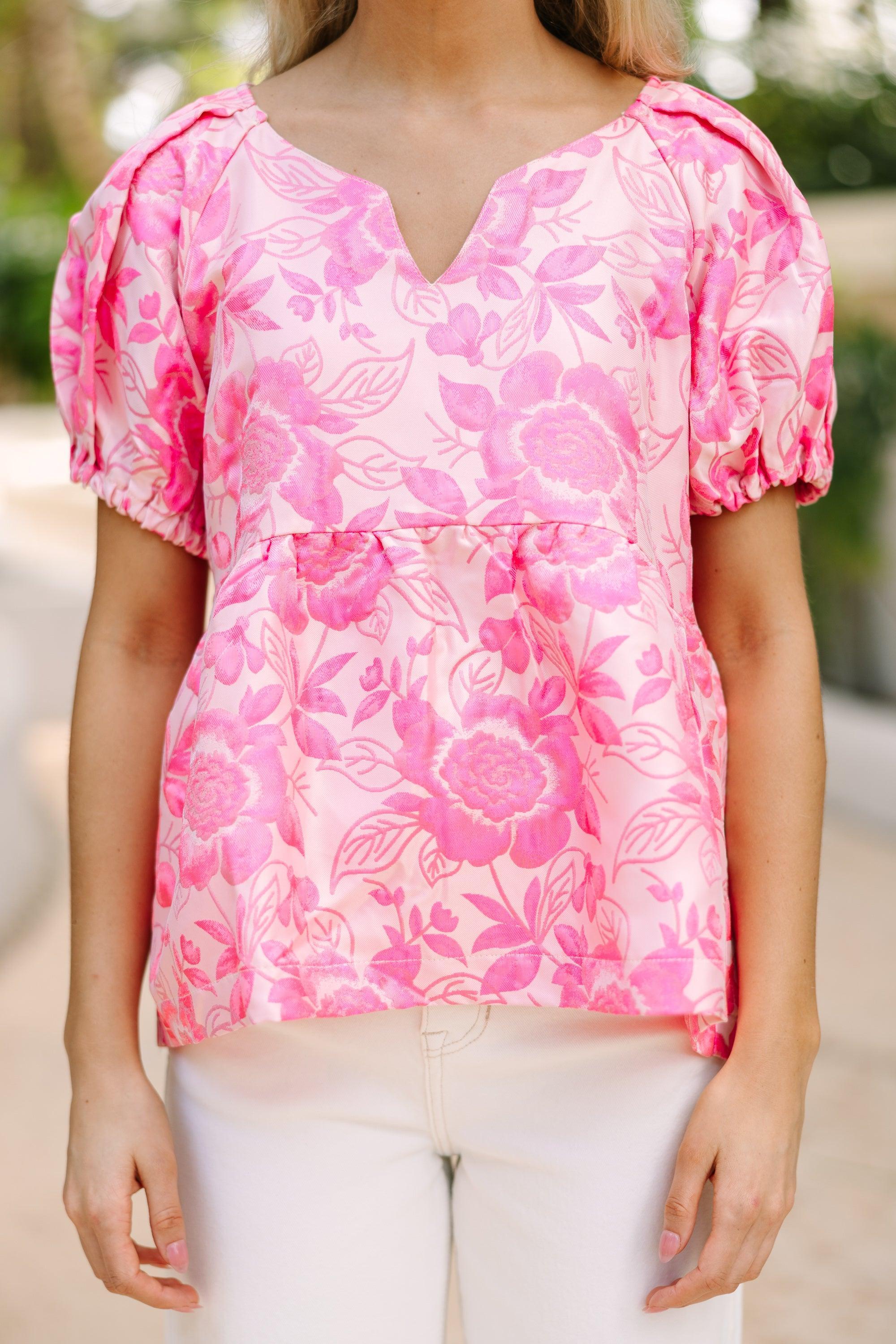 Sweet New Days Pink Floral Blouse Female Product Image