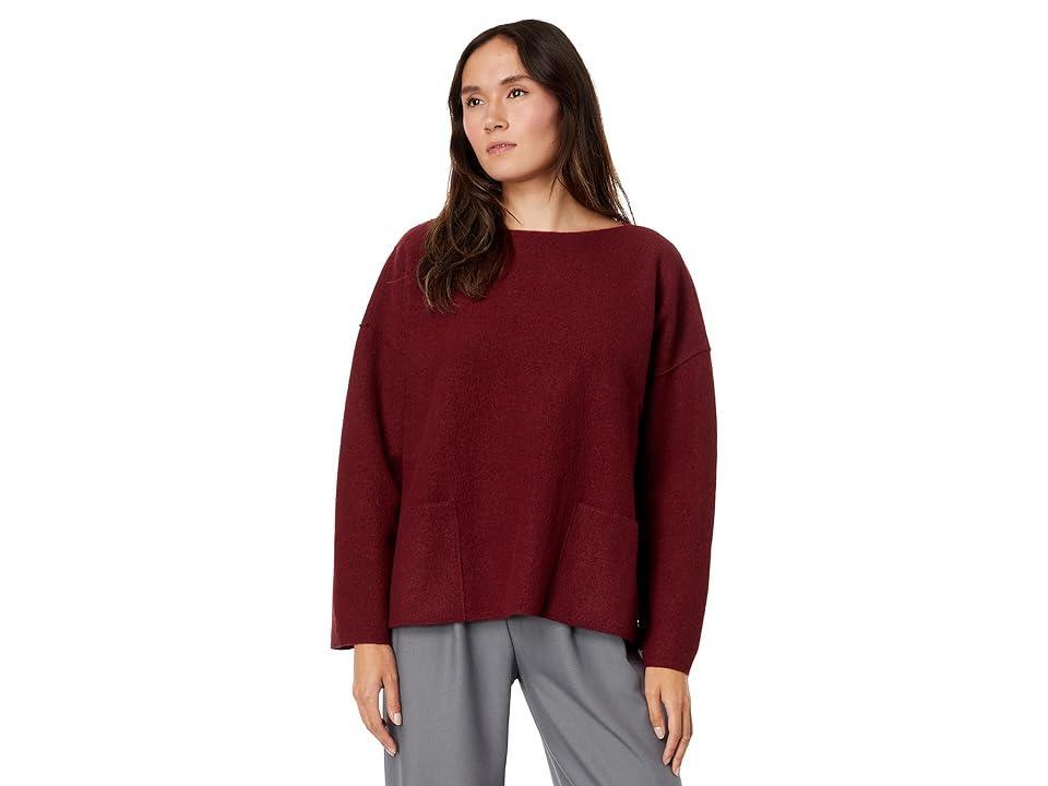 Eileen Fisher Bateau Neck Boiled Wool Sweater product image