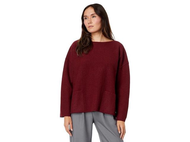 Eileen Fisher Patch Pocket Boiled Wool Sweater Product Image