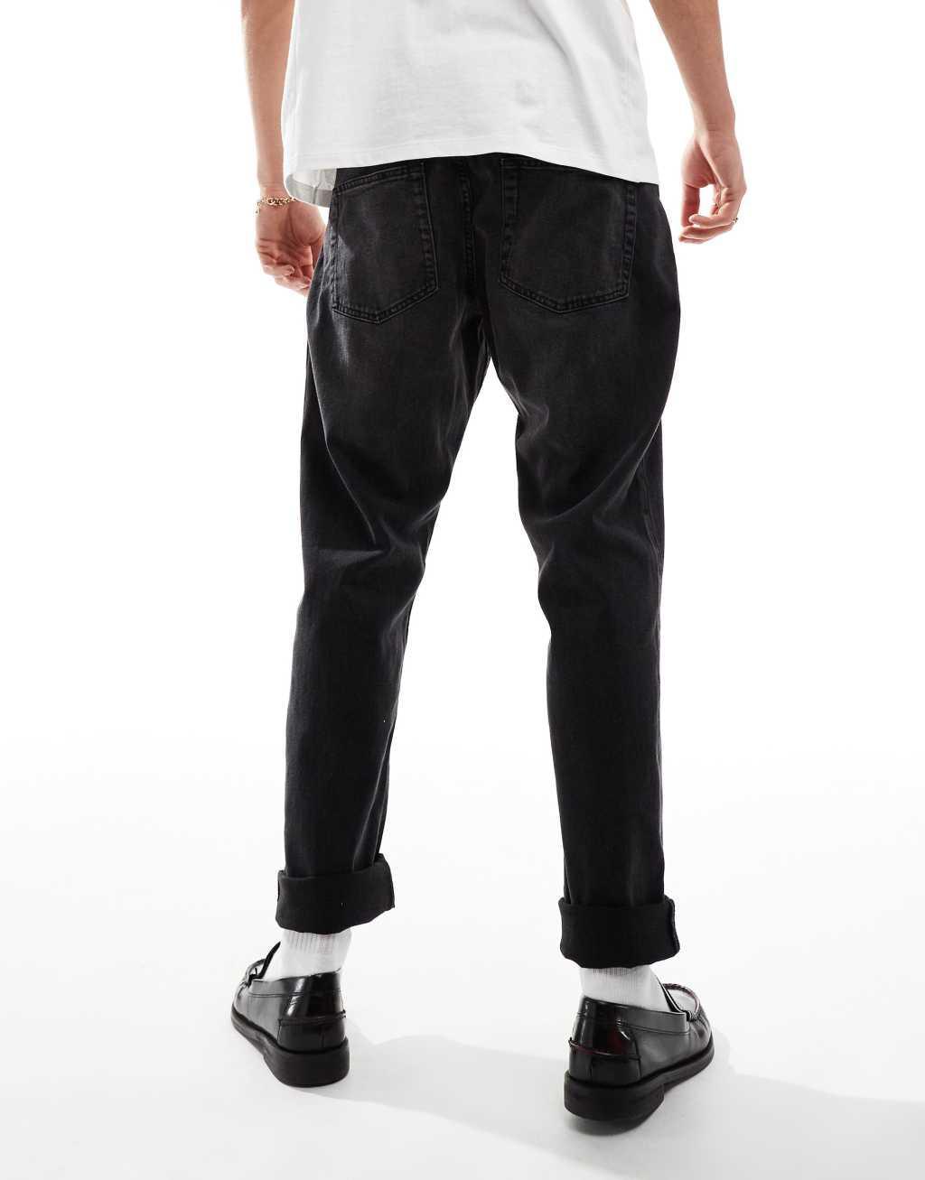 ONLY & SONS weft regular fit jeans in washed black Product Image