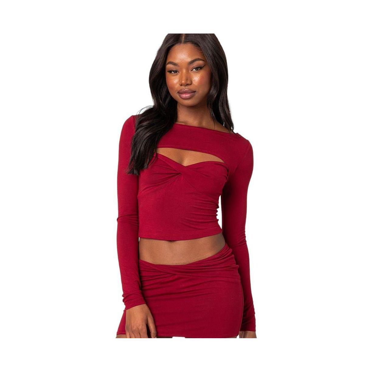 Womens Lara cut out twist front top Product Image