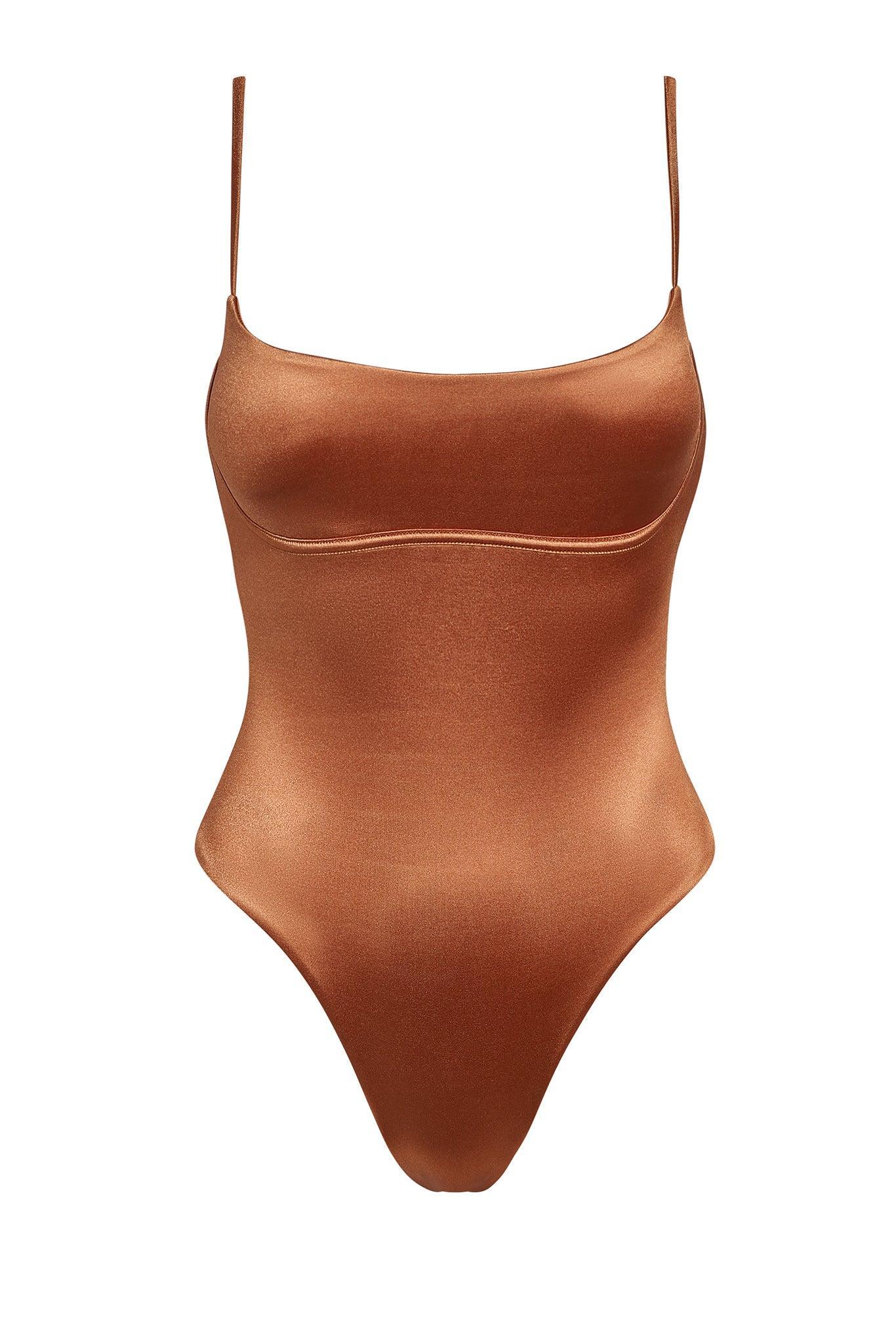 Sausalito One Piece - Bronze Shiny Jersey Product Image