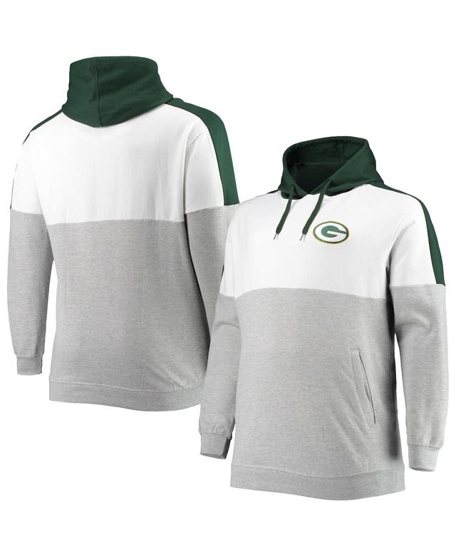 Mens Green/Heathered Gray Green Bay Packers Big & Tall Team Logo Pullover Hoodie Product Image