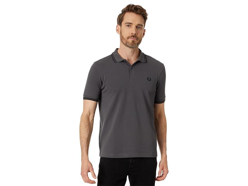 Fred Perry Twin Tipped Fred Perry Shirt (Gunmetal/Black) Men's T Shirt Product Image