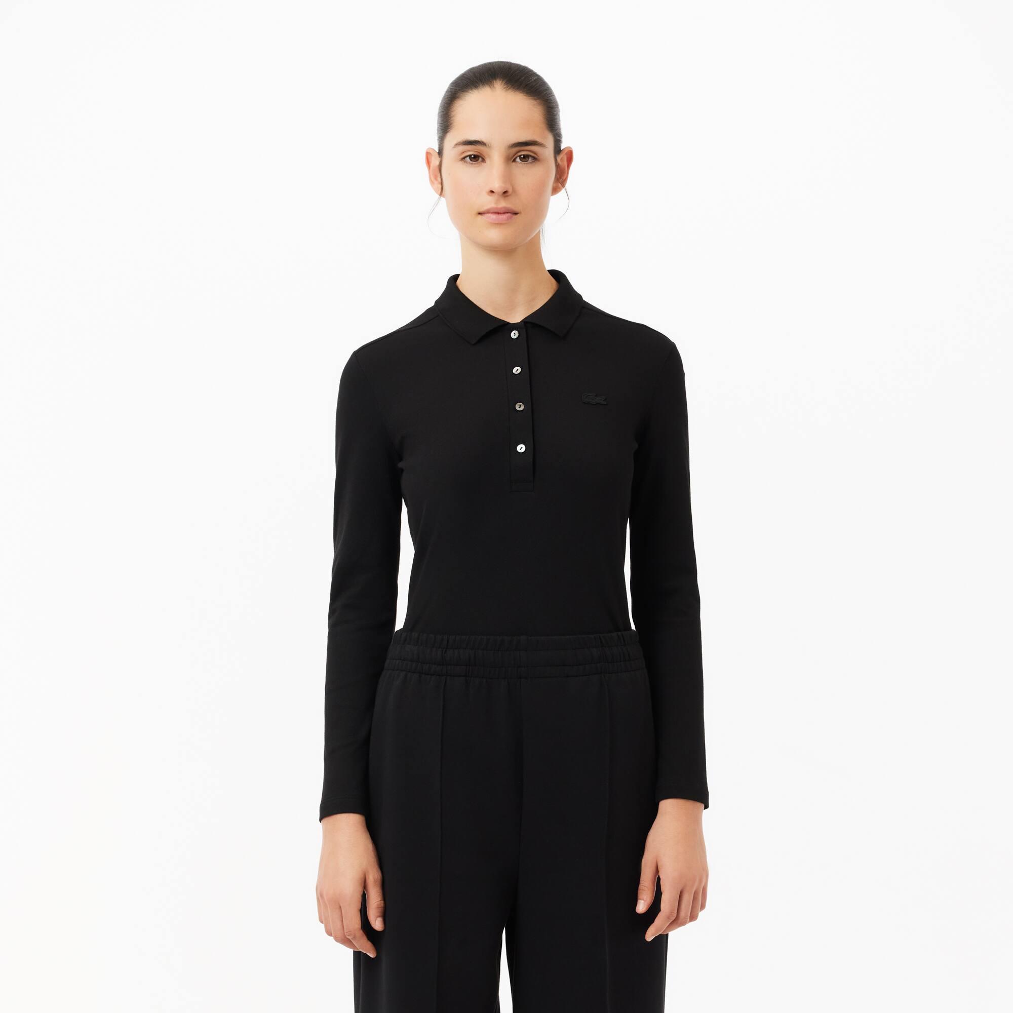 Women’s Slim fit Stretch Piqué Lacoste Polo Shirt Product Image