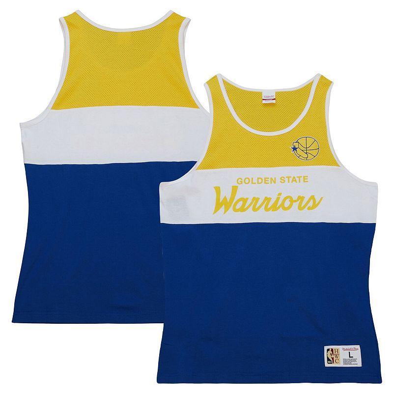 Mens Mitchell & Ness Royal Golden State Warriors Special Script Tank Top Product Image