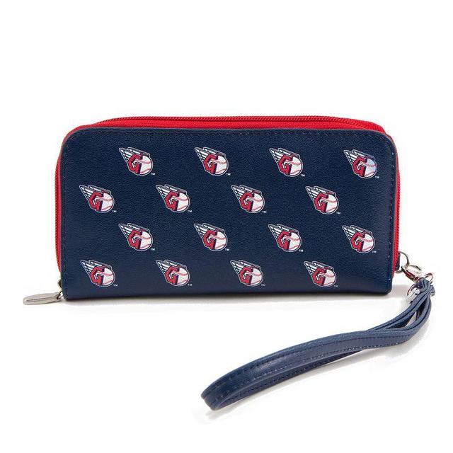 Womens Cleveland Guardians Zip-Around Wristlet Wallet - Blue Product Image