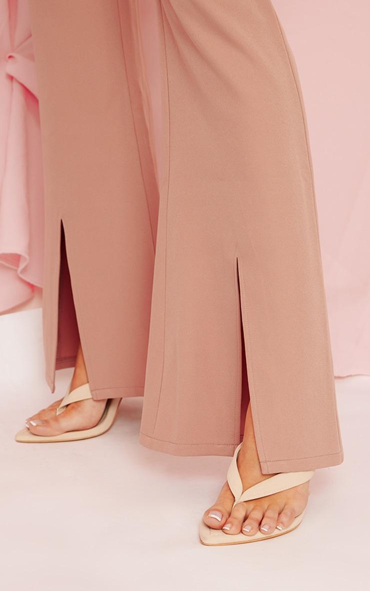  Rose Woven Boned Chiffon Strap Detail Split Leg Jumpsuit Product Image