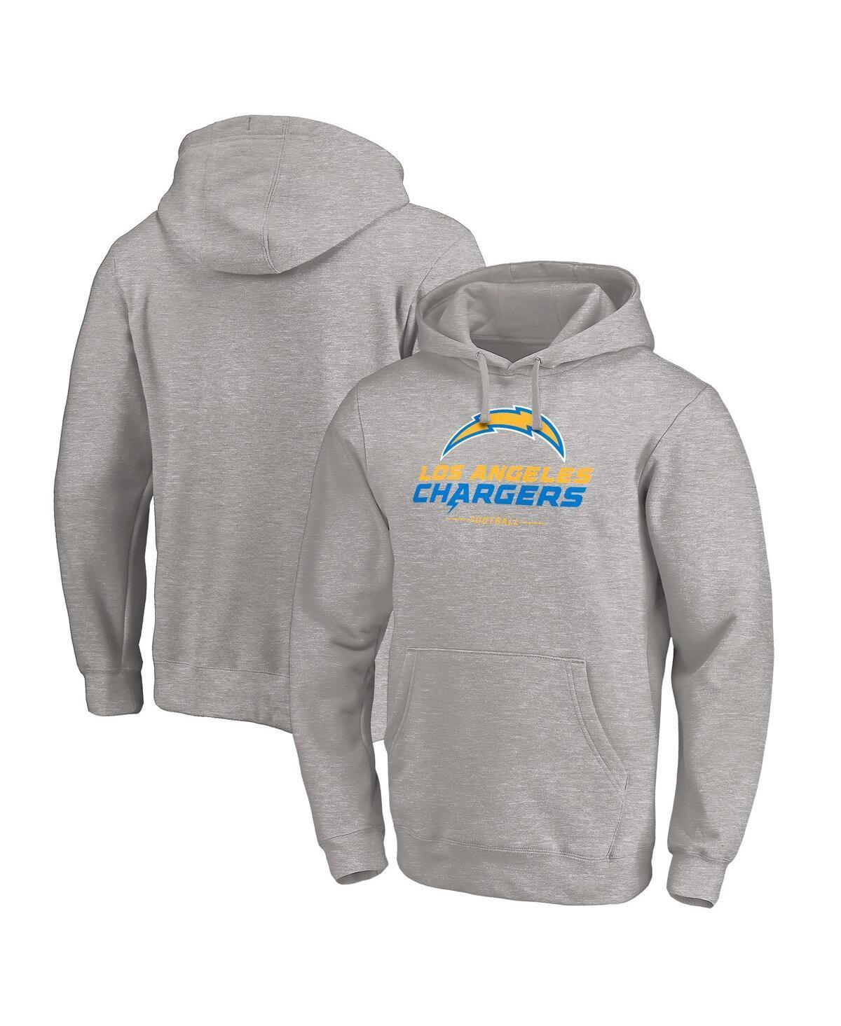 Mens Fanatics Branded Heathered Gray Los Angeles Chargers Big & Tall Team Lockup Pullover Hoodie Product Image