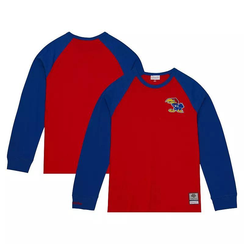 Mens Mitchell & Ness Kansas Jayhawks Legendary Slub Raglan Long Sleeve T-Shirt Product Image