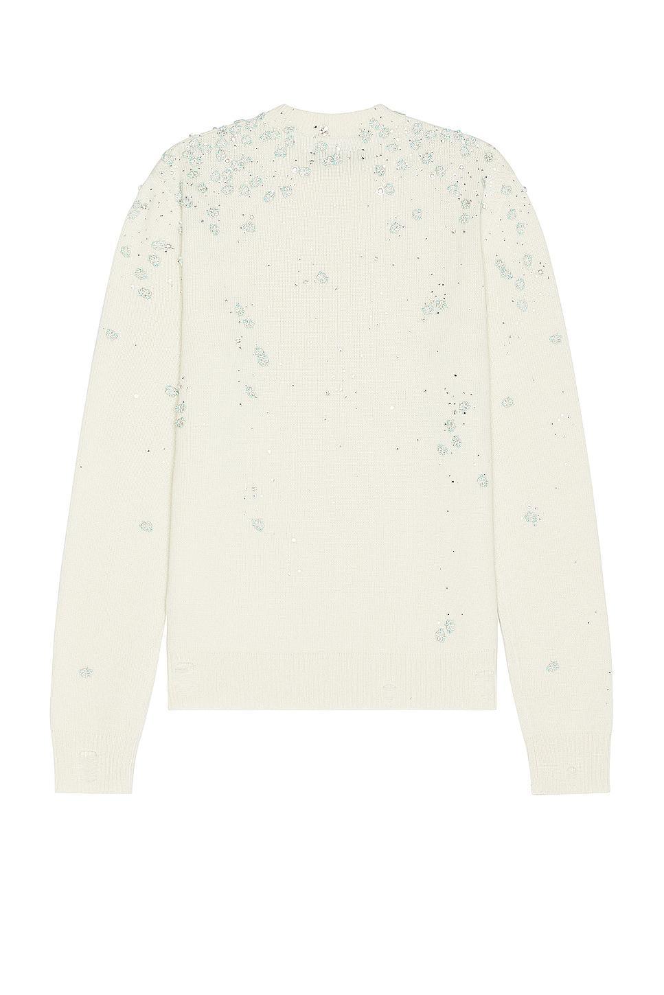 Amiri Floral Crewneck in Alabaster Mineral Green - Ivory. Size L (also in M, S, XL/1X). Product Image