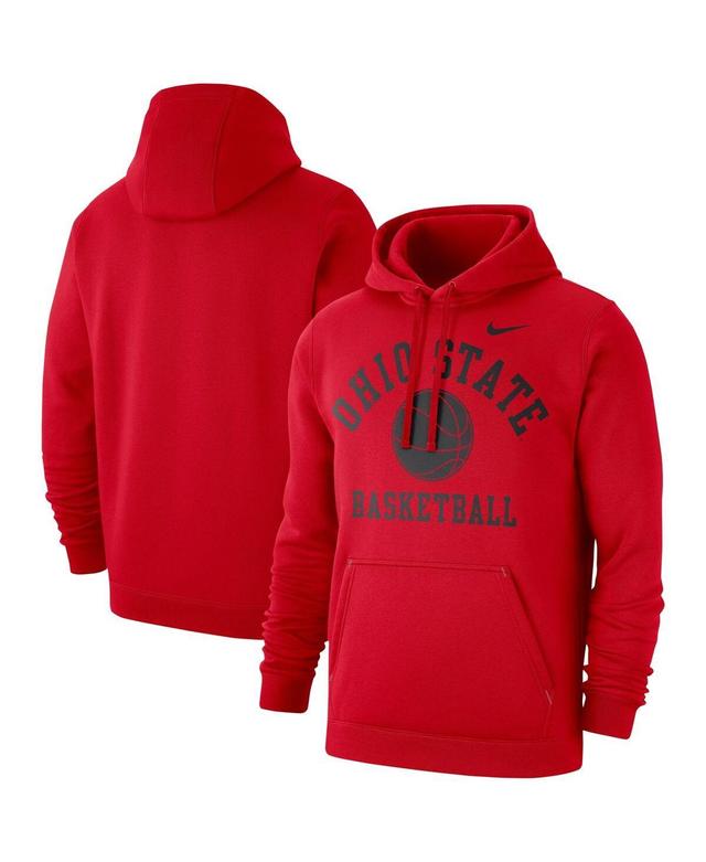 Mens Nike Scarlet Ohio State Buckeyes Basketball Club Fleece Pullover Hoodie Product Image