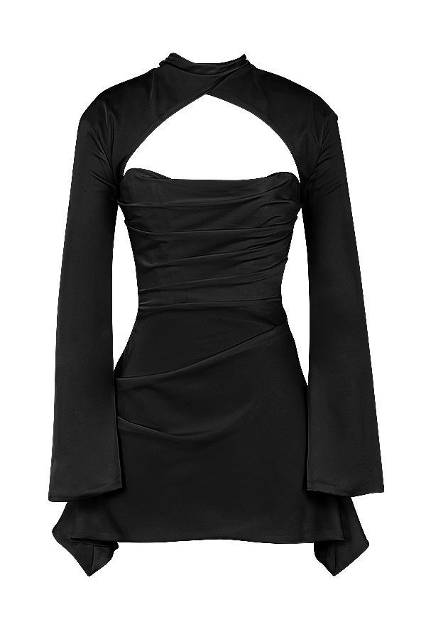 Toira Black Draped Corset Dress Product Image