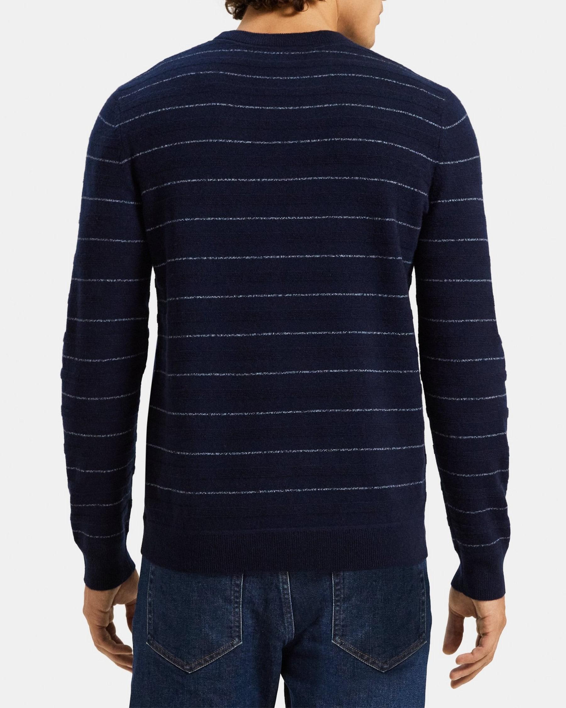 Crewneck Sweater in Striped Cashmere Product Image