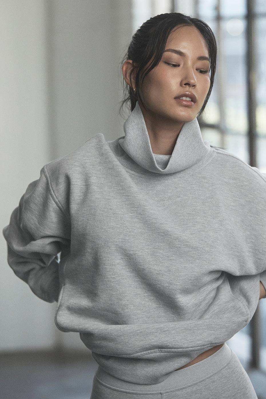 Hazy Mock Neck Pullover - Athletic Heather Grey Female Product Image