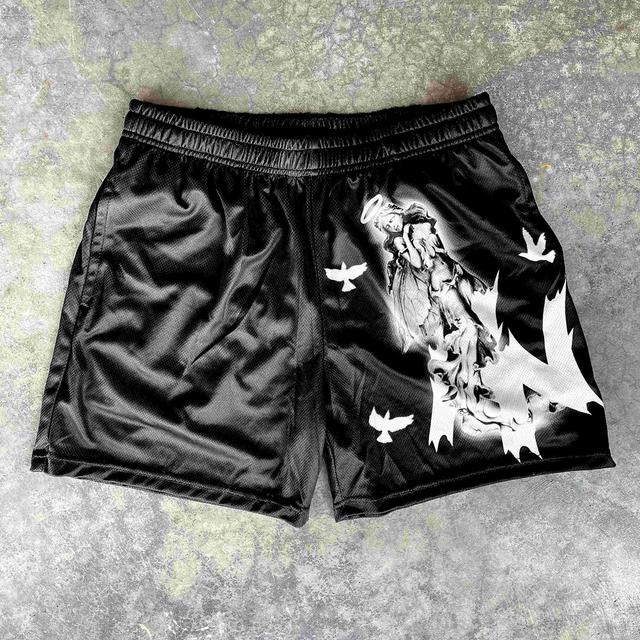 Vintage Angel Dove Art Graphics Mesh Shorts Product Image