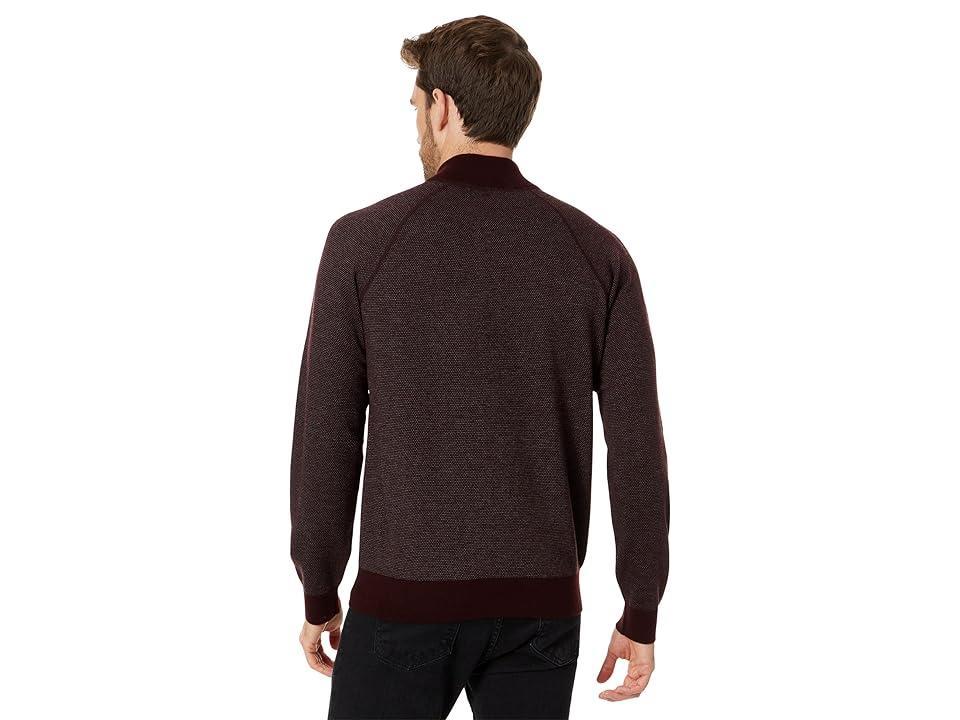 Vince Birdseye Button Mock Neck (Pinot Vino/Medium Heather Grey) Men's Clothing Product Image