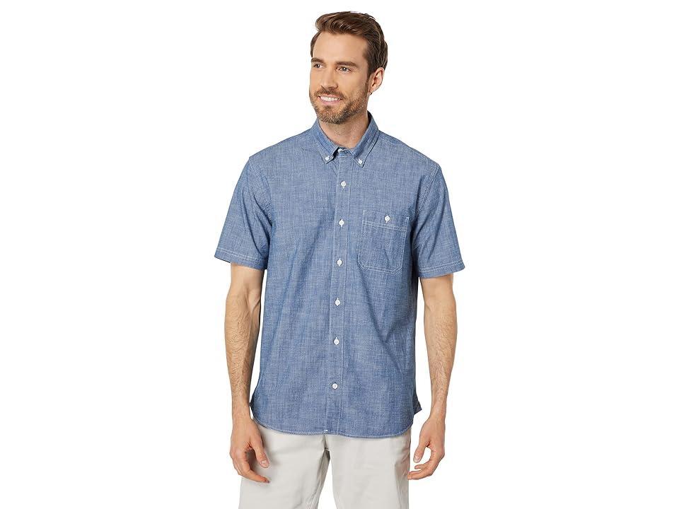 L.L.Bean Comfort Stretch Chambray Shirt Short Sleeve Traditional Fit (Indigo) Men's Clothing Product Image